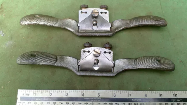 2 Vintage  Stanley  Round  & Flat Sole  Spoke Shaves.