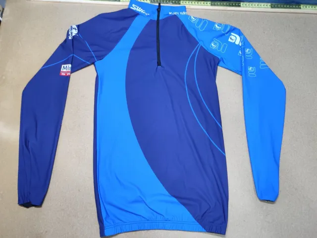 Swix Skin Suit Blue Top Size S Sport Stretch Biathlon Cross Country Skinsuit Ski