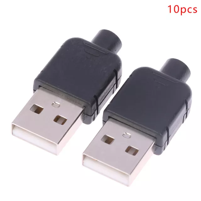 10 Sets DIY USB 2.0 Connector Plug A Type Male 4 Pin Adapter Socket Assembly