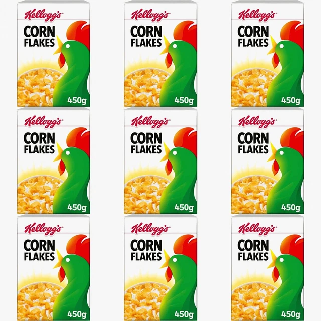 9 X 500G Kelloggs Corn Flakes Breakfast Cereal Snacks British Pantry