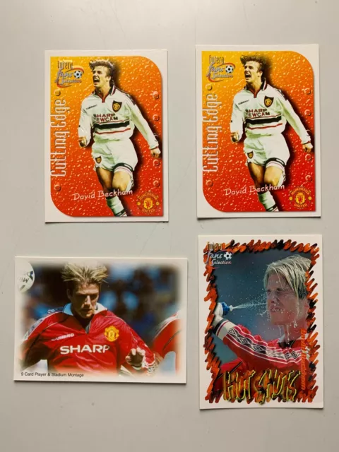 Lot 4 Cartes Football Futera Fans Selection 1999 Manchester United David Beckham