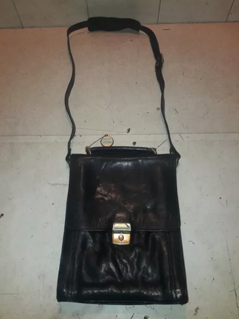 BORSELLO IN PELLE NERA CON TRACOLLA UOMO VINTAGE ANNI 80 leggi bene come foto EUR 59 00 PicClick IT