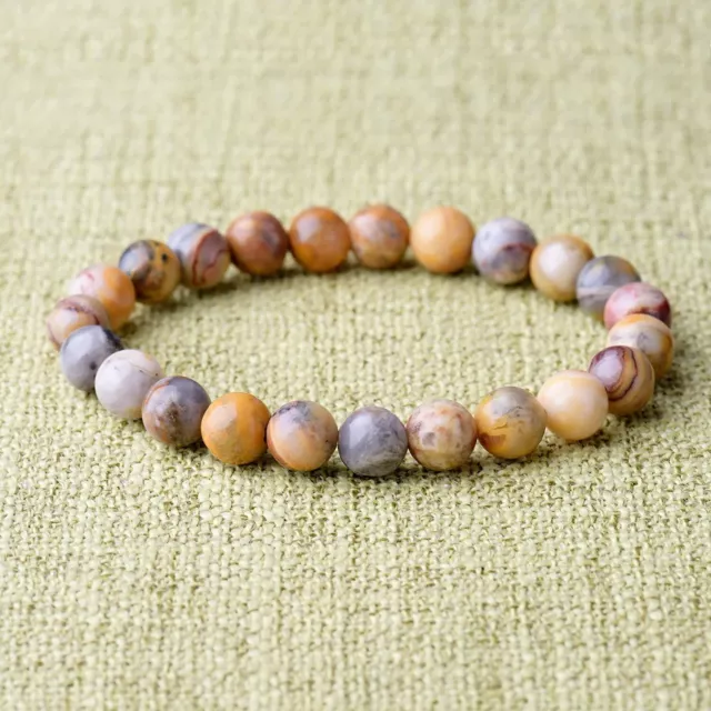 Bracelet de perles Agate crazy lace, en pierre Naturelle, Sur mesure