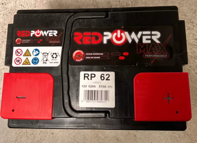 Batterie voiture 12V 62 ah 510 A RP62 BANNER - REDPOWER MAX - NEUVE RED POWER