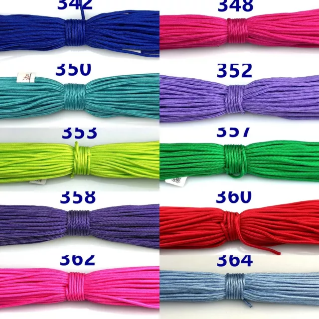 50-100FT 2mm diam Paracord Micro Cord Parachute Cord Tent Lanyard Rope  Survival