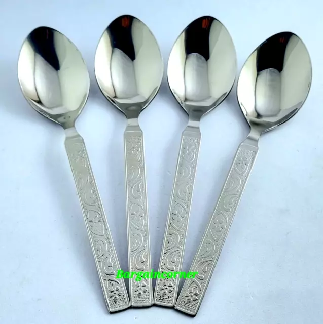 Table Spoons (S3) Stainless Steel Lunch Dinner Spoon Soup Cereal Food Eat Spoons