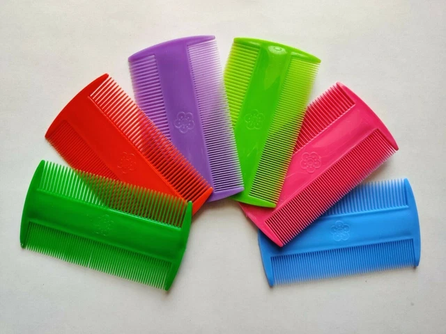 Hair Lice Nit Flea Comb Double Sided Plastic Fine Teeth Head Combs Adults Kids