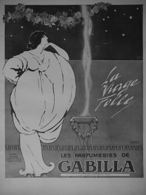 Publicité De Presse 1914 La Vierge Folle Parfum De Gabilla - Advertising