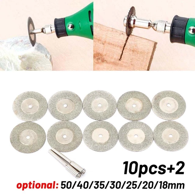10x Diamante Taglio Dischi Mini Lama Macinazione + 2 Mandrino Carpenteria