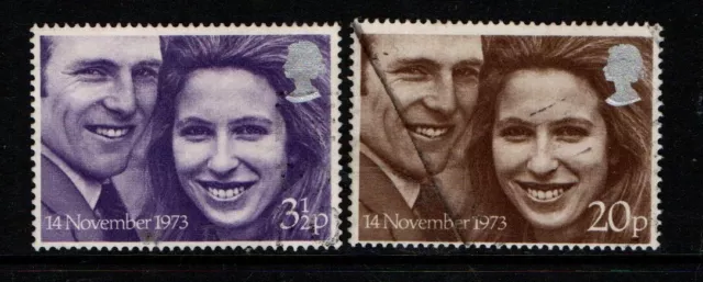 Great Britain GB 1973 Princess Anne Wedding SG941-42 Used