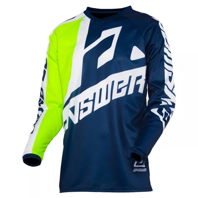 Youth Answer Syncron Motocross Hose Jersey - Voyd Midnight/Hyper Säure / Weiß 2