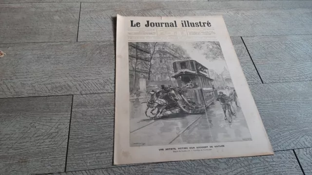 le journal illustré 1898  accident de voiture tramway collision en seine maroc