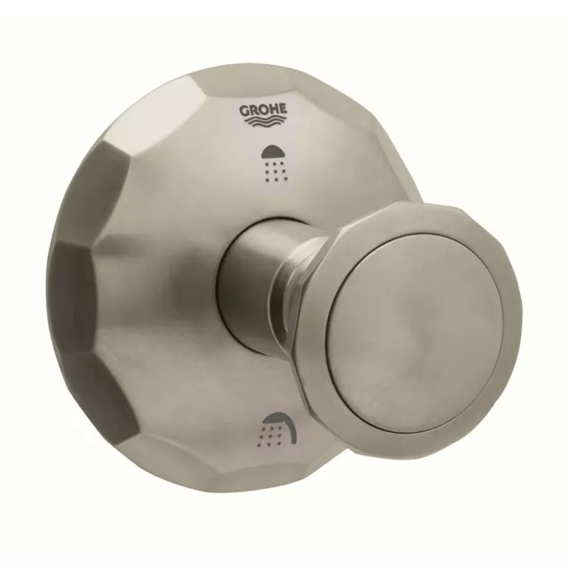 Grohe 19271ENO Kensington Round Handle 3 Port Diverter Door Knob Satin Nickel A4