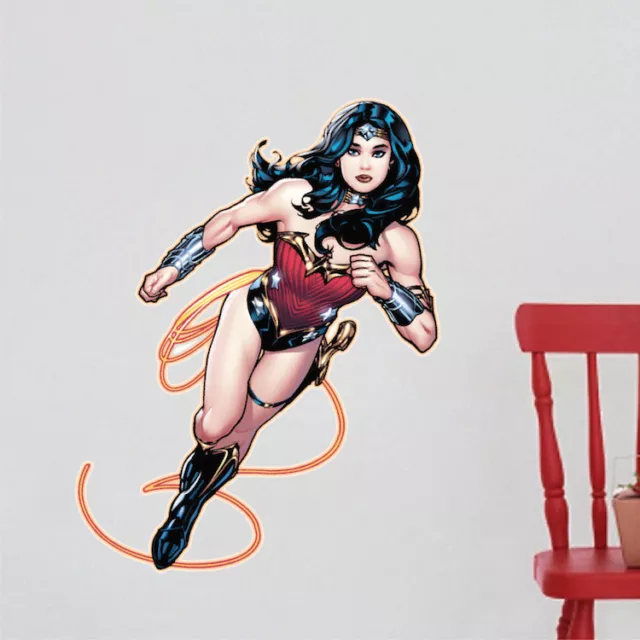 Wonder Woman Running Wall Decal DC Comic Decals Justice League Wallpaper, e91