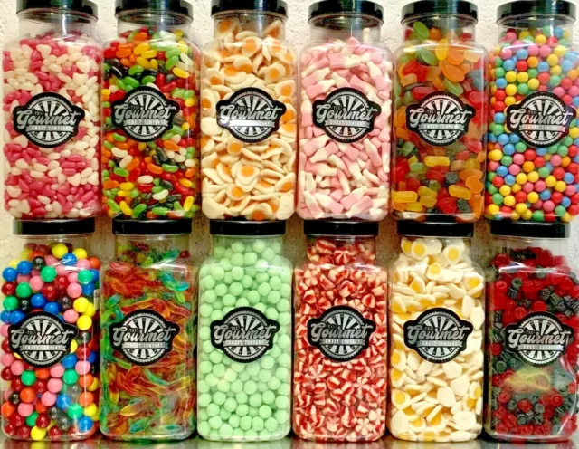 Large Retail Sweet Shop Jar Retro Sweets Full Size Pick N Mix Sweets Candy Jar