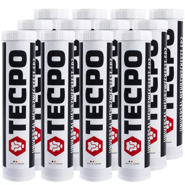 12x TECPO UNIVERSAL MEHRZWECKFETT 400g EP2 LITHIUM FETT SCHMIERFETT FETTPRESSE