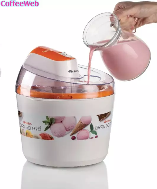 Ariete 642 Gelatiera Gran Gelato, Macchina per Fare Il Gelato, 12 W, Capacità 1, 2