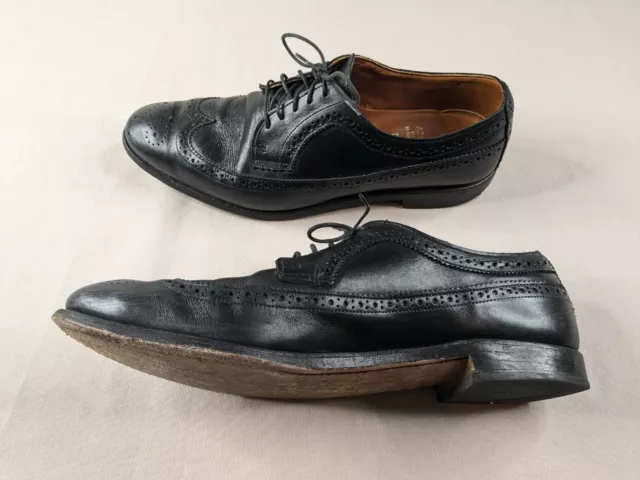 Allen Edmonds Boardwalk Dres Shoes Black Leather Longwing Derby Oxfords 11.5 D 2