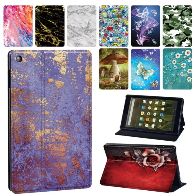 Printed Leather Stand Tablet Cover Case For Amazon Fire HD 10/10 Plus /Max 11
