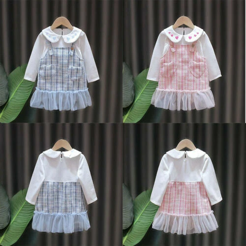 Top a maniche lunghe dolce abito cartone animato bambino vestiti carini bambina 2 pz principessa