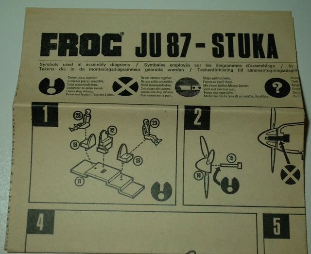 1/72ème PLAN DE MONTAGE POUR JU87 - STUKA  /  pour kit FROG N° F.195