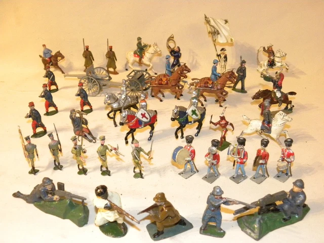 10 Soldats Garde Anglaise Britains Plomb 54mm - Bras Amovibles