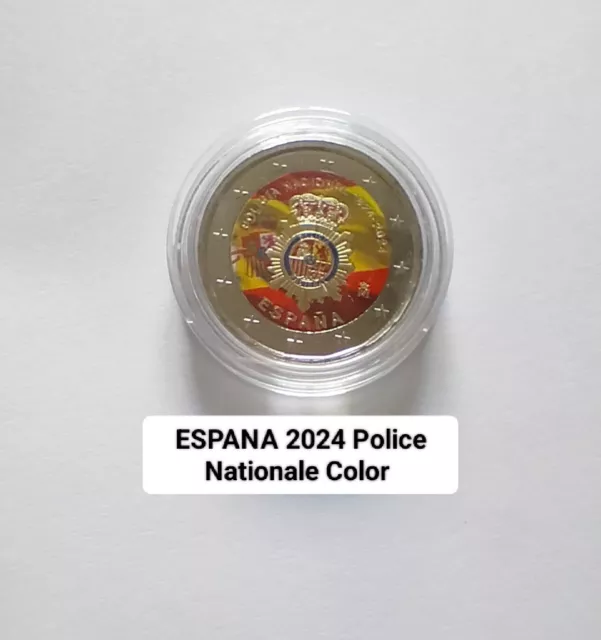 Pièce 2 euros ESPAGNE 2024 Police Nationale Couleur  Type  Colored UNC