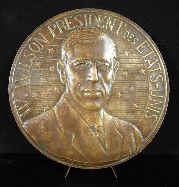 Rare Locket Woodrow Wilson 28e President United States USA Lefebvre 21cm