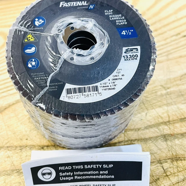 Confezione Da 30 Dischi Flap Levigatura 4-1/2 X 7/8 Grana 40 - Zirconia Allumina Grado Industriale - Foto 9