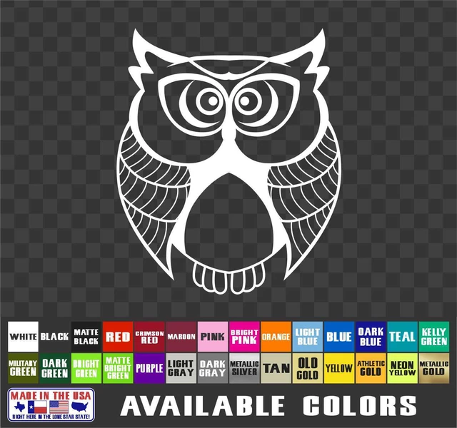 Owl Sticker Vinyl Decal Car Van Truck Laptop