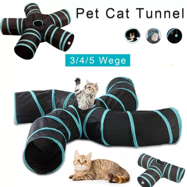 Katzentunnel Katzenspielzeug Katze Spielzeug Spieltunnel für Haustier 3/4/5 Wege