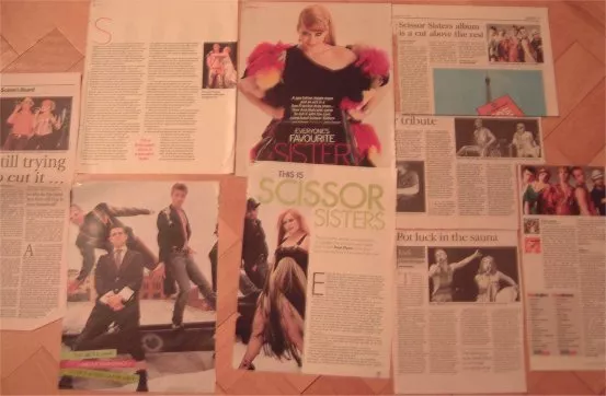 SCISSOR SISTERS   clipping / cuttings UK newspapers magazines INTERVIEW