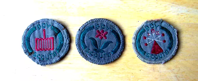 Vintage Boy Scout Pre 1967 Proficiency Badges X 3