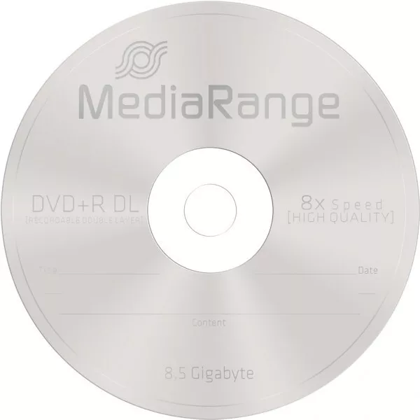 Dvd+R Dl 8,5Gb / 240Min Medirange Écriture 8X Matt Silver - Bundle