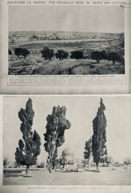 1916 Monde Musulman Jerusalem Mosquee Omar  2 Journaux Anciens