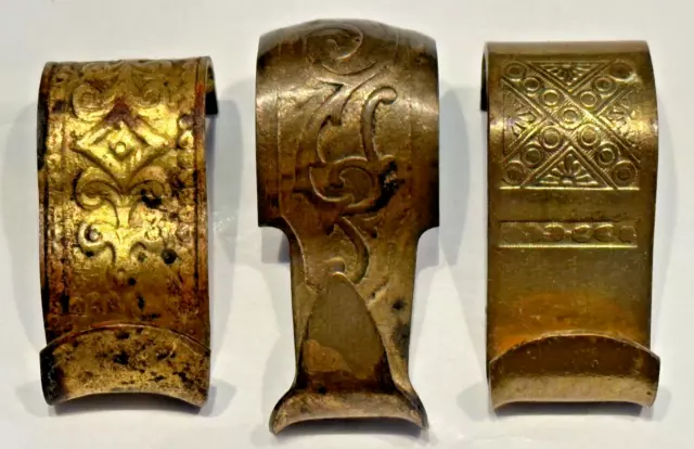 Antique Victorian Ornate Brass Picture Rail Hooks Moulding Rail Hooks Hangers