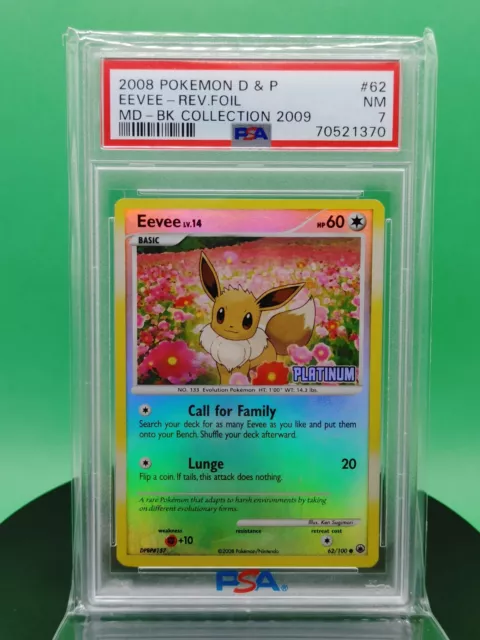 Pokemon Eevee Platinum Reverse Holo 62/100 Burger King Promo TCG Card MP