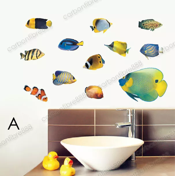 Tropical Fish Sea Nemo Wall Stickers Art Decal Bathroom Kids Nursery Decor Vinyl