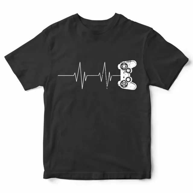 Boys Gamer Heartbeat T Shirt Video Game Controller Tee Gaming Lover Gifts Top