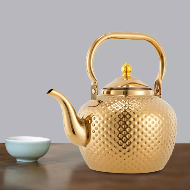 Lusso bollitore per tè in acciaio inox da cucina 2,0 L stile arabo oro goffrato