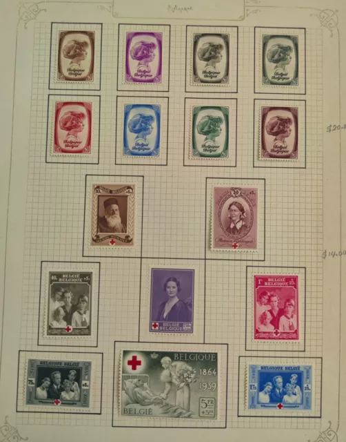 Belgium stamps From 1930s High Cv Over $200