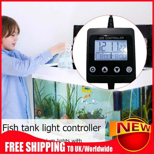 Sistema controlador de acuario LED temporizador de luz modulador pantalla LCD lámpara tanque de peces