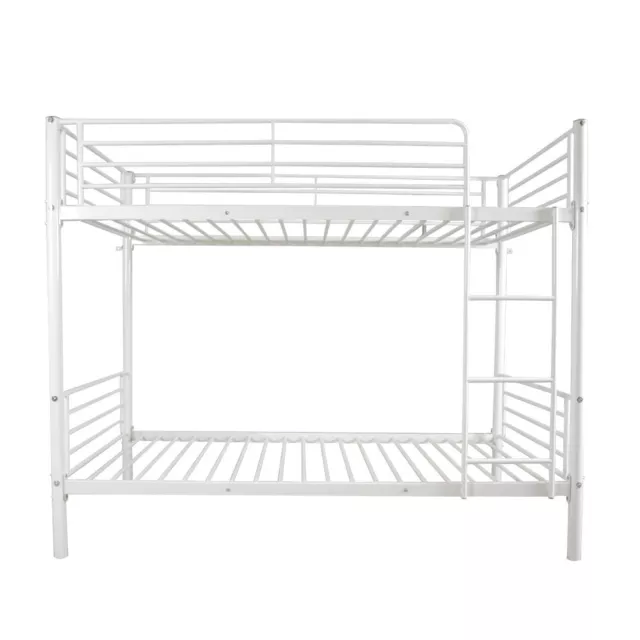 Twin Bunk Bed for Kids Teens Heavy Duty Metal Frame with Ladder and Guard Rail