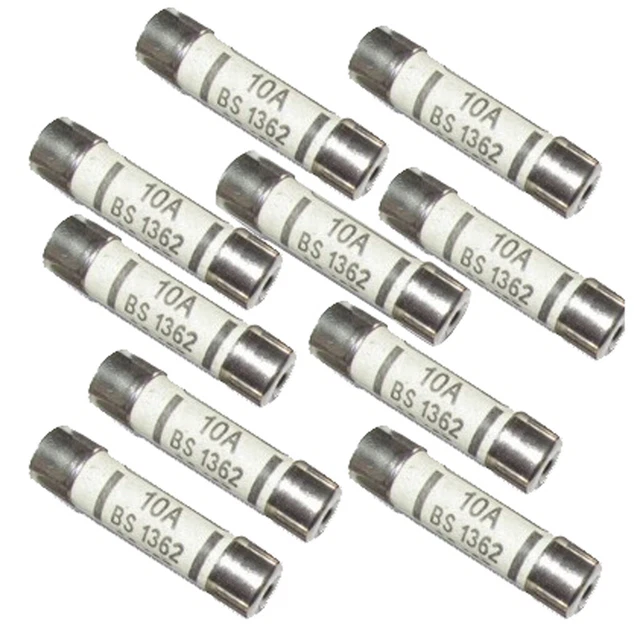 10pcs 6mmx25mm 240V 10A BS1362 Fusible en Céramique 2