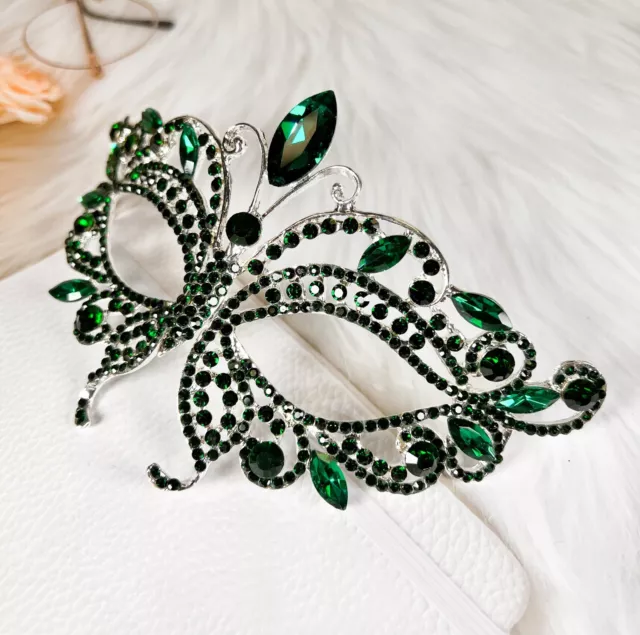 Butterfly Masquerade Mask, Green Wedding Party Mask, Mardi Gras, New Year Party 2