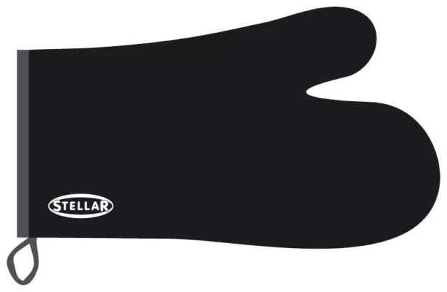 Stellar Oven Glove Mitt Black Cooking Thermal Resistant 31 cms