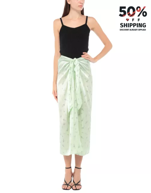 RRP €355 GANNI Maxi Straight Skirt EU36 US6 UK10 M Silk Blend Floral Slit Hem