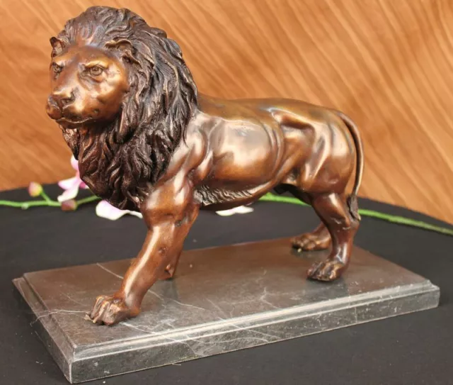 Collectible Tibet old Bronze lion statue figurine Lost Wax Method Sculpture GIFT