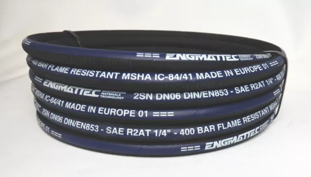 20m Coil Two Wire Hydraulic Hose Hi Temp SAE100R2AT 1/4", 3/8", 1/2", 3/4" & 1" 3