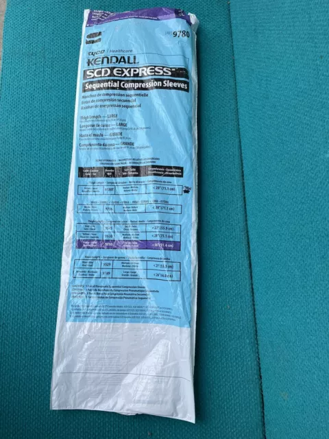 Tyco Kendall SCD Express Sequencial Compression Sleeves 9780 Large Thigh-length